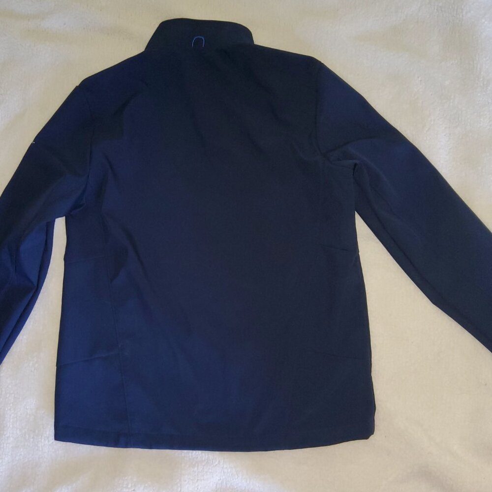 Eddie Bauer Soft Shell Jacket Size Fleece Lined Navy Blue Full Zip Medium EUC - Picture 2 of 5